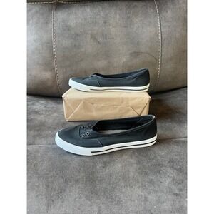 City Sneaks Black Canvas Slip-On Sneakers Women's‎ Size 7.5 Casual Flats